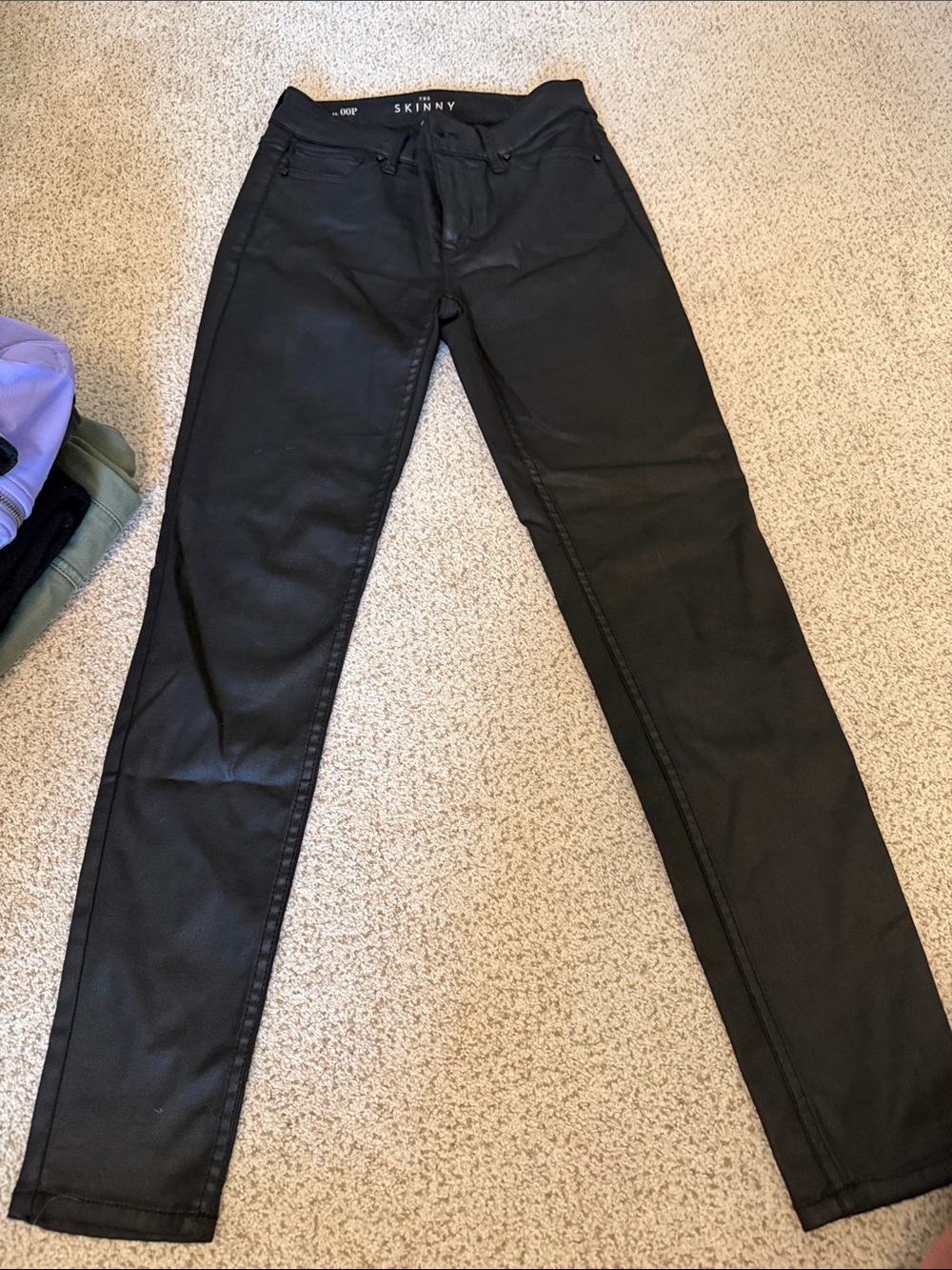 White House Black Market Black Skinny Coated Pants